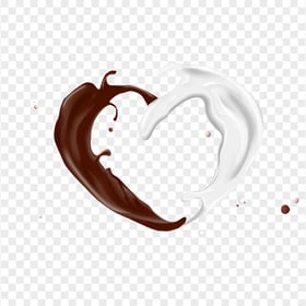 HD Milk And Chocolate Heart Shape PNG