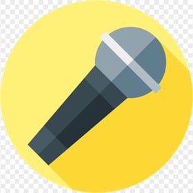 Yellow Round Circular Microphone Mic icon FREE PNG