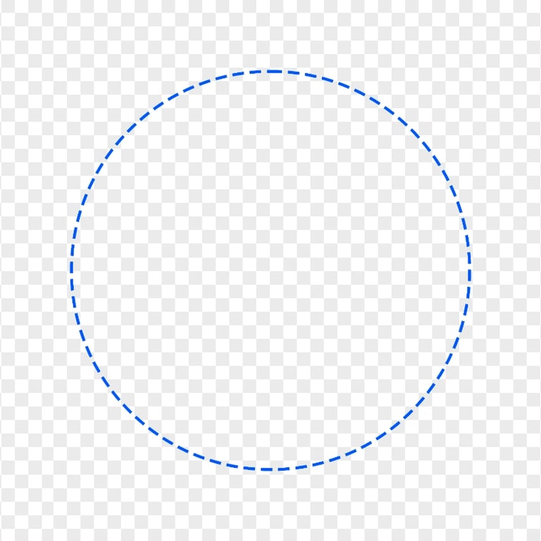 Transparent HD Circle Blue Dashed Border