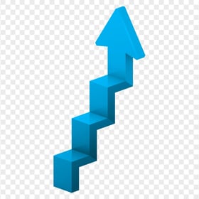 HD Blue 3D Up Stairs Arrow Transparent PNG