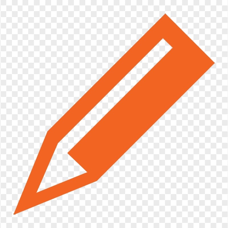 HD Orange Short Angle Pencil Icon PNG