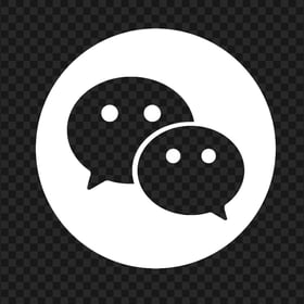 White Outline WeChat Round Logo Icon