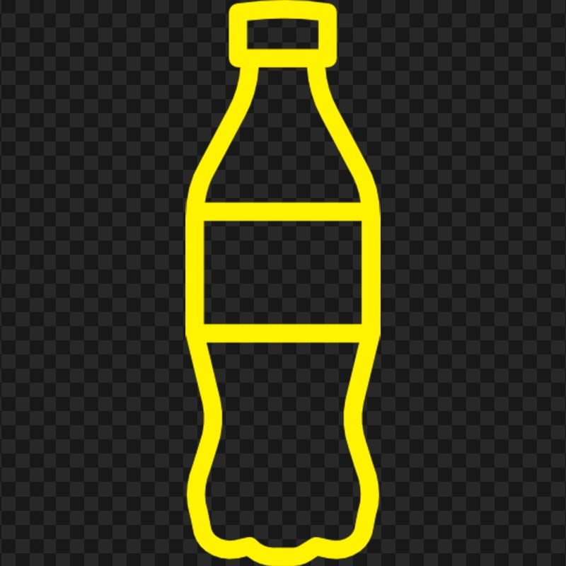 Yellow Cola Water Plastic Bottle Icon PNG