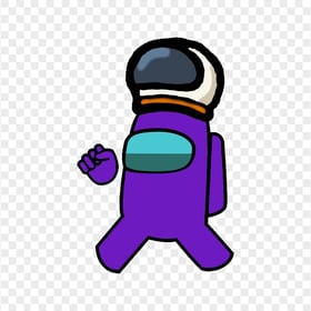 HD Purple Among Us Character Wear Astronaut Helmet PNG