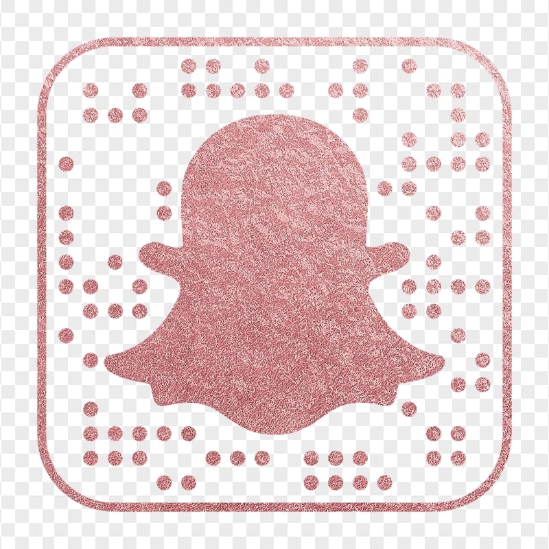 HD Snapchat Rose Pink Gold Glitter App Code Logo Icon PNG Image