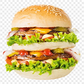 Double Patty Burger PNG