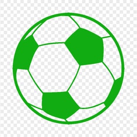 Transparent HD Green Outline Soccer Ball Icon