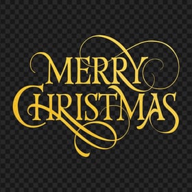 HD Yellow Gold Merry Christmas Text PNG