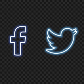HD Neon Facebook Twitter Icons PNG
