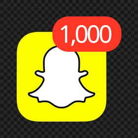 Snapchat Square App Icon With 1000 Notifications