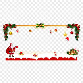 Christmas Snowy Scene Frame PNG