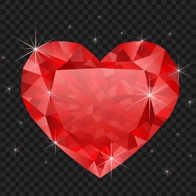 HD Red Heart Diamond Crystal PNG