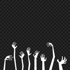 Halloween White Hands Zombie Monster Silhouettes HD PNG