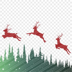 Christmas Forest Reindeer Vector Illustration