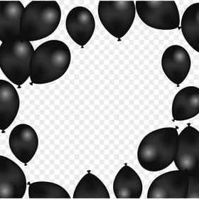 HD Black Balloons Background Frame PNG