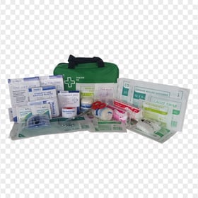 Green Small First Aid Kit With Medicine Supplies