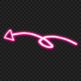 HD Pink Neon Line Hand Drawn Arrow Pointing Left PNG