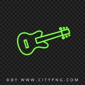Green Neon Guitar FREE PNG