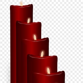 HD Five Red Burning Candles Illustration PNG