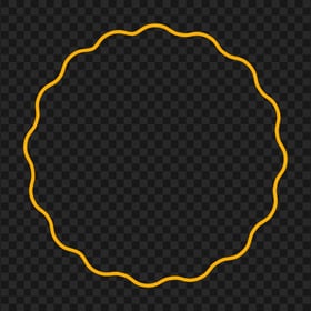 Wavy Orange Circle Shape Border Frame FREE PNG