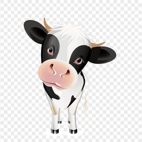 HD Cute Cartoon Standing Cow Calf PNG
