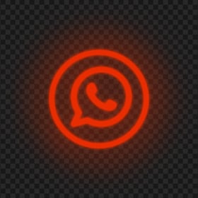 HD Red Neon Light Whatsapp Wa Round Circle Logo Icon PNG