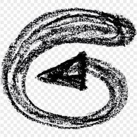 Spiral Black Chalk Round Sketch Arrow
