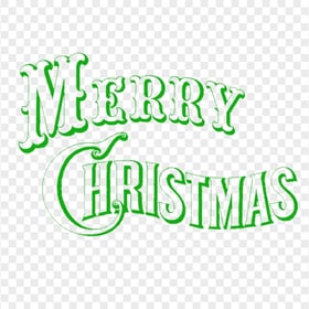Transparent Green Merry Christmas Text Calligraphy