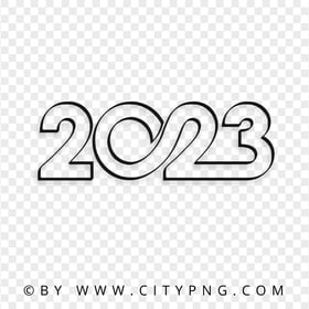 Transparent HD Creative Black 2023 Text Logo Numbers