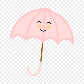Clipart Cute Umbrella Smiling Character PNG