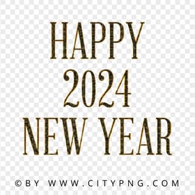 Happy 2024 New Year Golden Design HD Transparent PNG