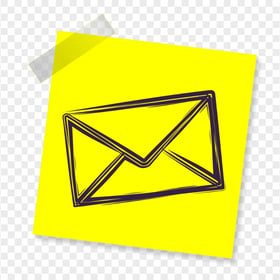 Send Check Mail Reminder Yellow Sticky Note PNG