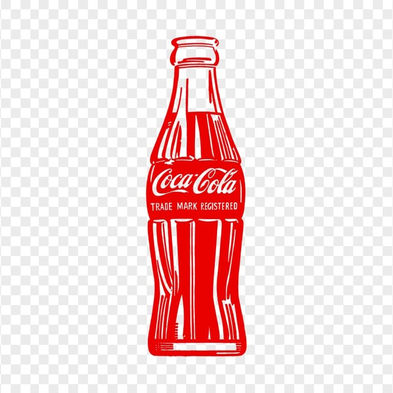 HD Red Coca Cola Bottle Silhouette PNG