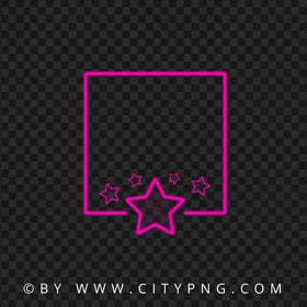 Download HD Pink Neon Frame With Stars PNG