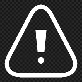 Download HD Exclamation Point Alert Triangle White Icon PNG