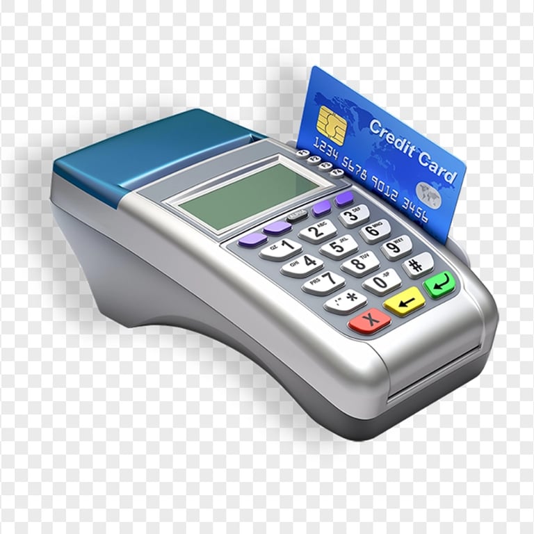 HD Realistic POS Machine With Credit Card PNG Citypng