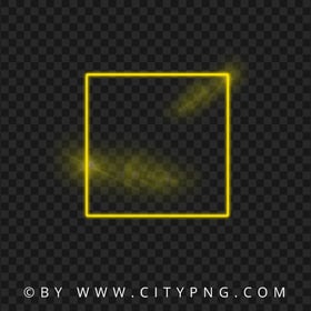 HD Neon Yellow Square Frame Flare Effect PNG