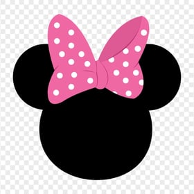 Minnie Mouse Head With Pink Ribbon Bow PNG