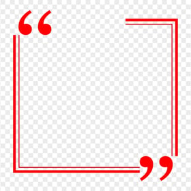 Red Quote Square  Vector Frame PNG Image