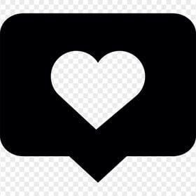 Black Heart Like Social Media Notification Love