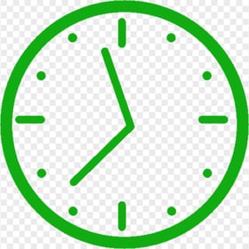HD Green Clock Icon Symbol Transparent Background