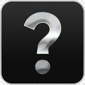 Question mark button black and gray silver
