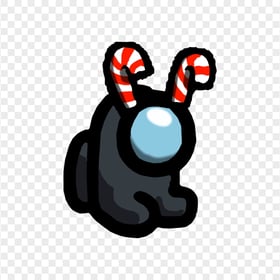 HD Black Among Us Mini Crewmate Baby With Candy Cane Hat PNG