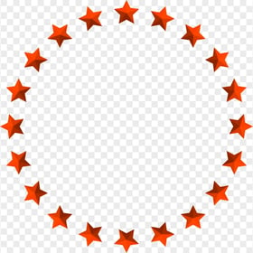 HD Circle Stars Orange Border Frame Transparent PNG