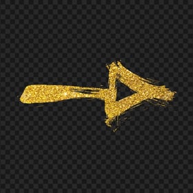 Gold Glitter Arrow Brush Effect Pointing Right