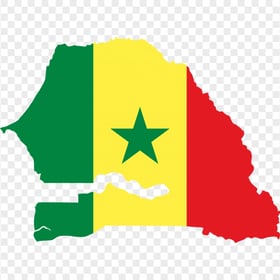 HD Senegal Flag Map Transparent PNG