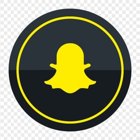 HD Snapchat Black & Yellow Round Logo Icon PNG
