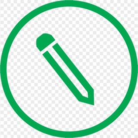 HD Green Round Pencil Icon Outline PNG