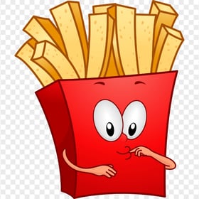 Cartoon French Fries Cup Character HD PNG