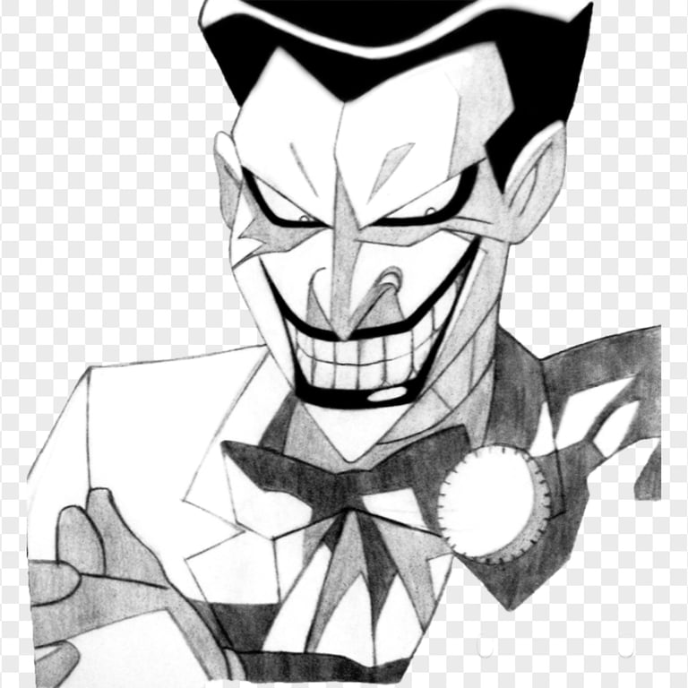 Black & White Joker Smiling Drawing Art Work | Citypng